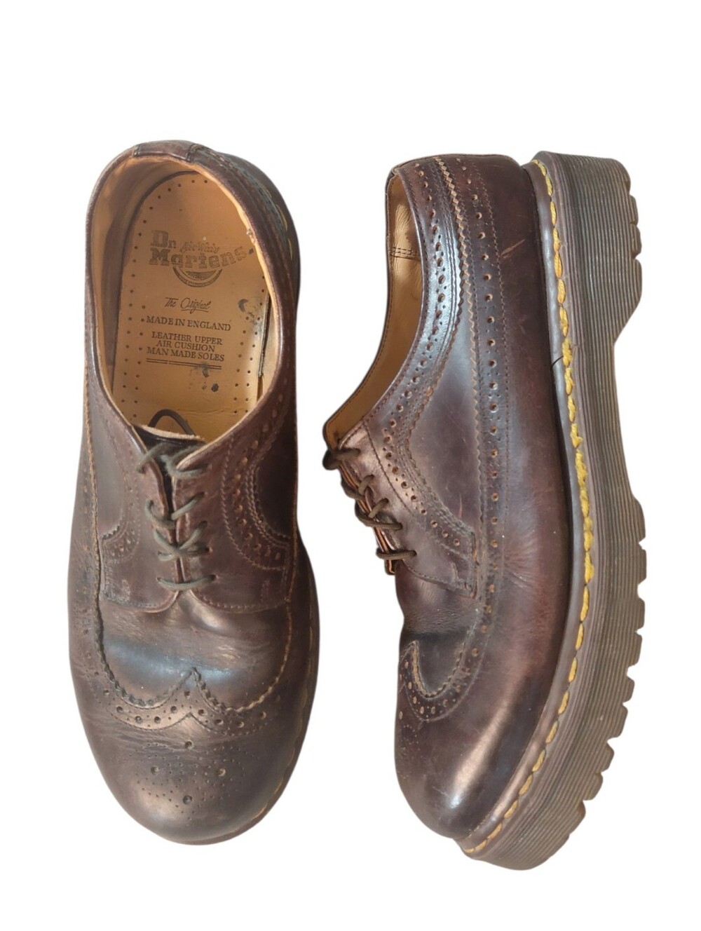 Dr. Martens Men’s Brown Leather Wingtip Oxford Shoes Size 14